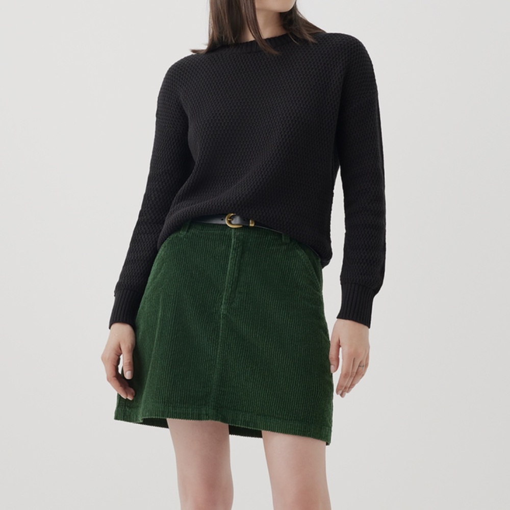 BNWT Pact Classic Corduroy Skirt in Mountain View Green XS